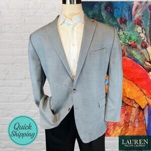 Ralph Lauren LRL Mens 48R Blue Glen Plaid Blazer Sport Coat Silk Wool